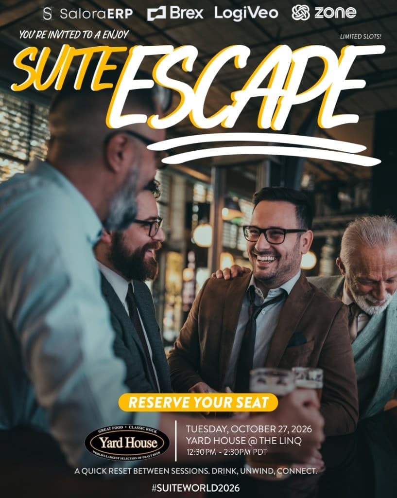 SuiteEscape 2026 invite: Tuesday, October 27 at Yard House at The LINQ, 12:30–2:30 PM PT